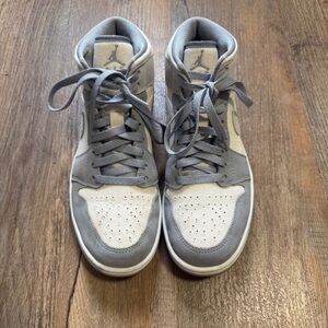 Nike Gray and White High-Top Sneakers